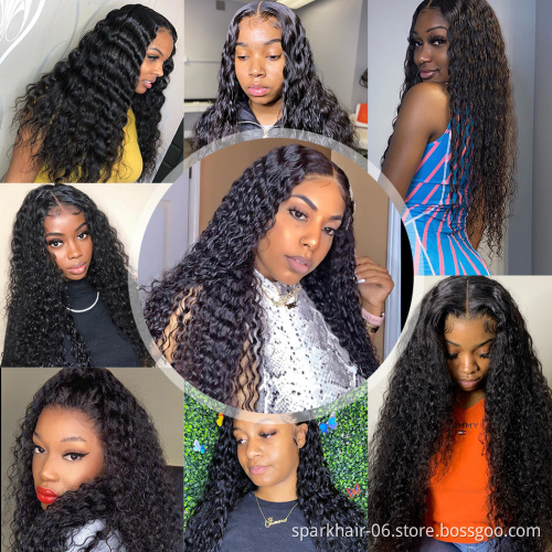 32 34 36 38 40 Inch Brazilian Human Hair Kinky Curly 13x4 13x6 Lace Frontal Wigs,Wholesale Raw Virgin Hair 5x5 Lace Closure Wig